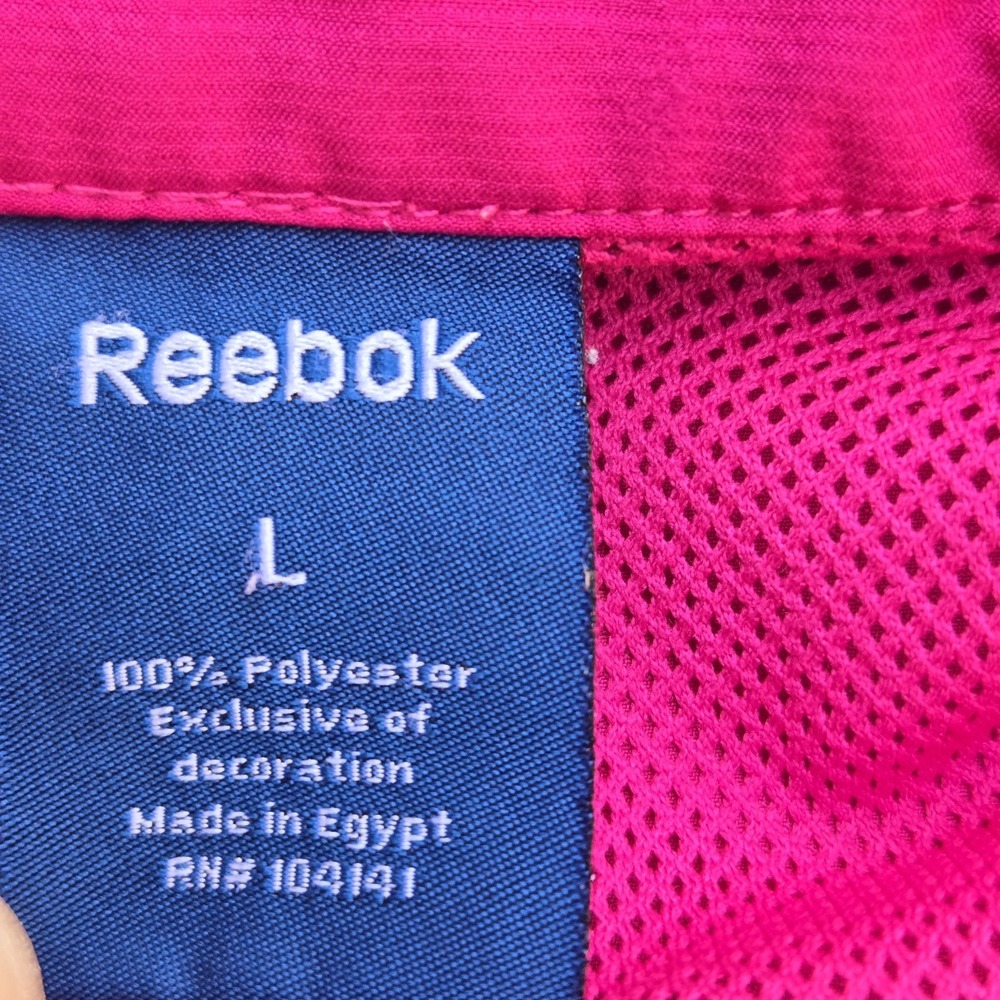 Reebok Jacket Women's Large Pink Windbreaker Long Sleeve Lightweight - Picture 5 of 14